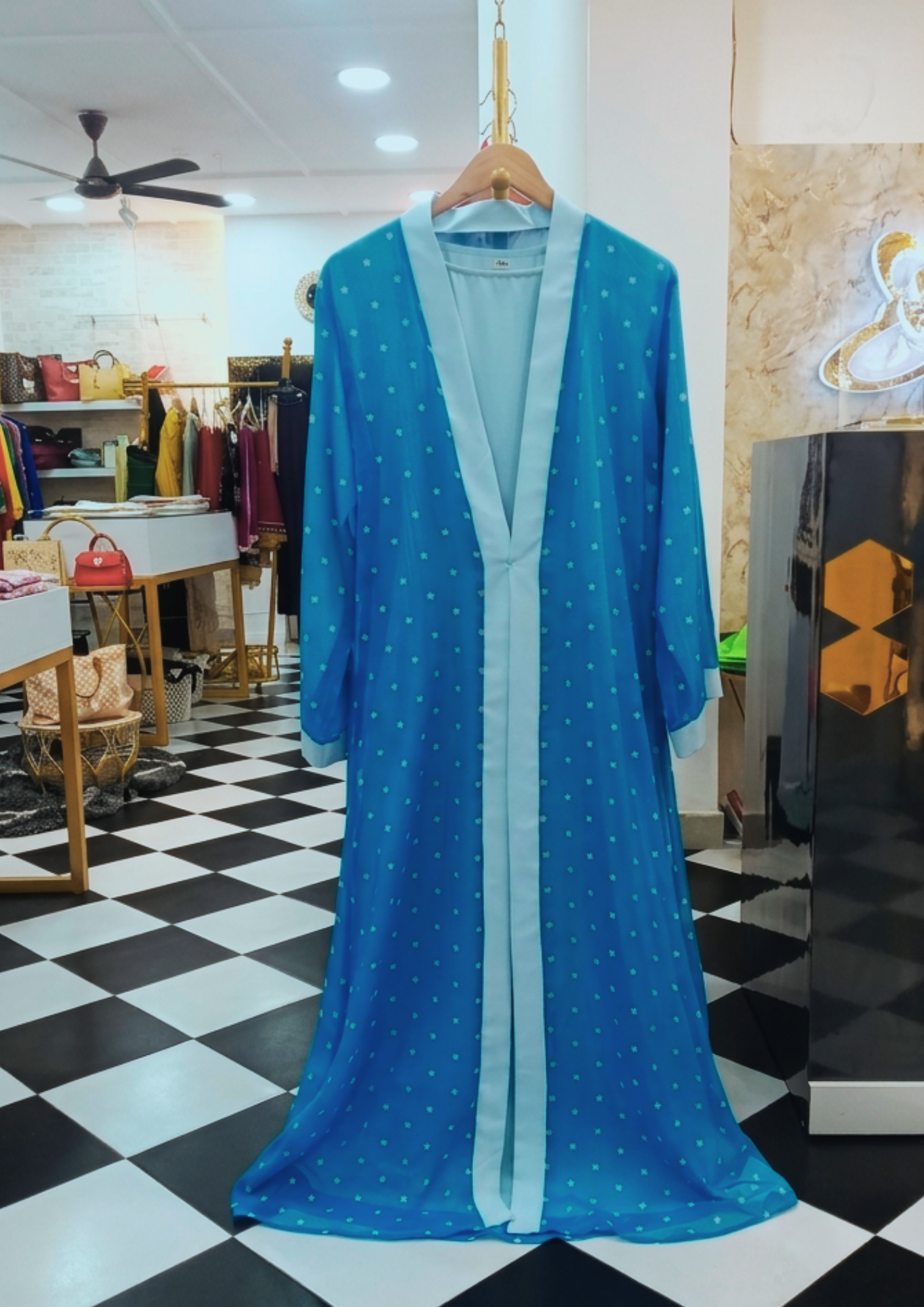 Blue Georgette Abaya