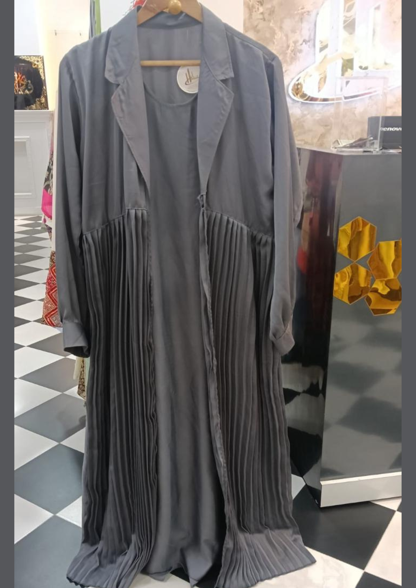 Gray Pleated Abaya