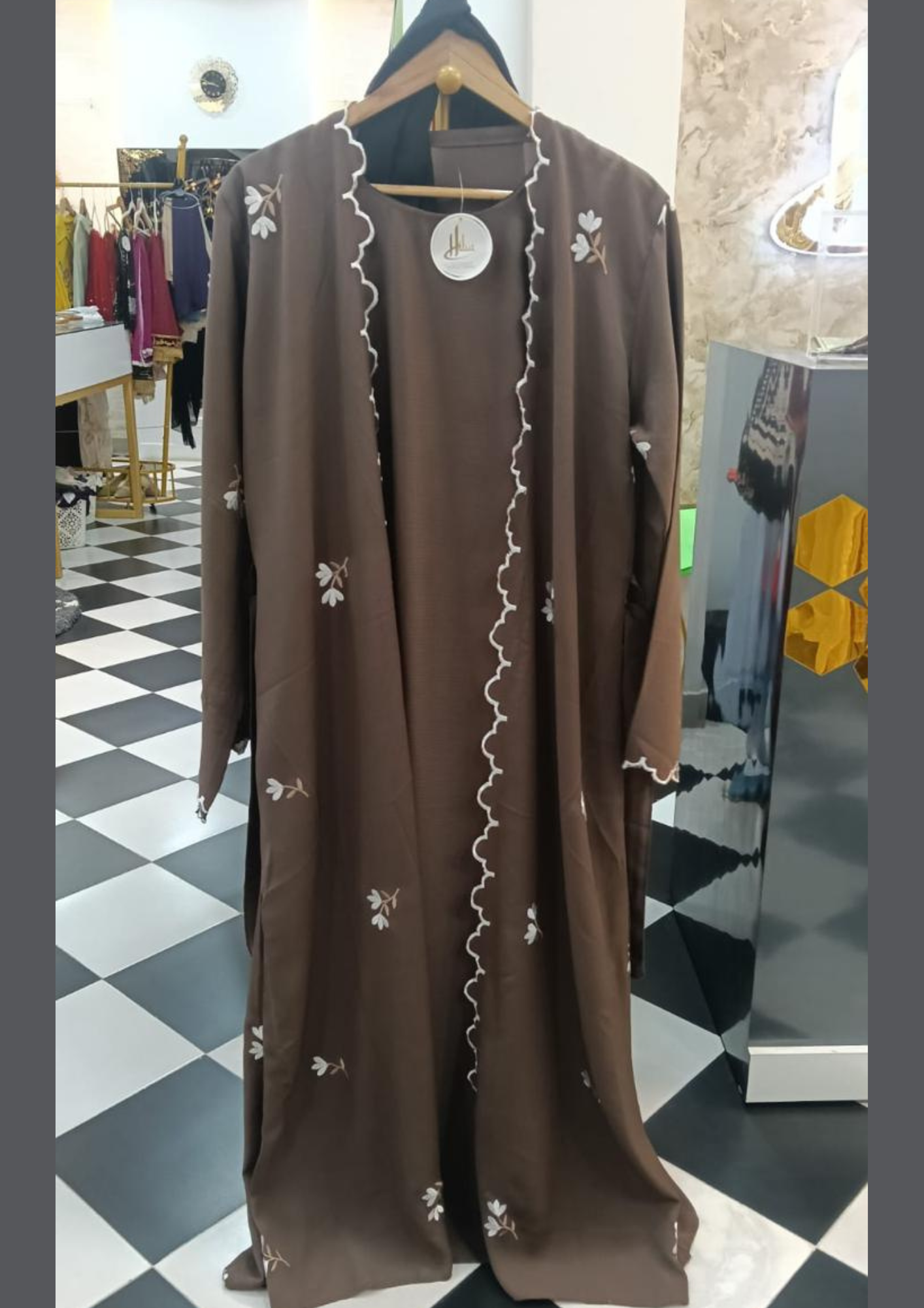 Embroidered Brown Abaya
