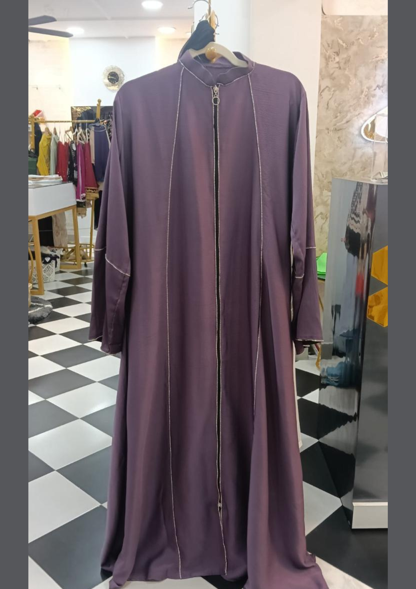 Purple Front Chain Abaya
