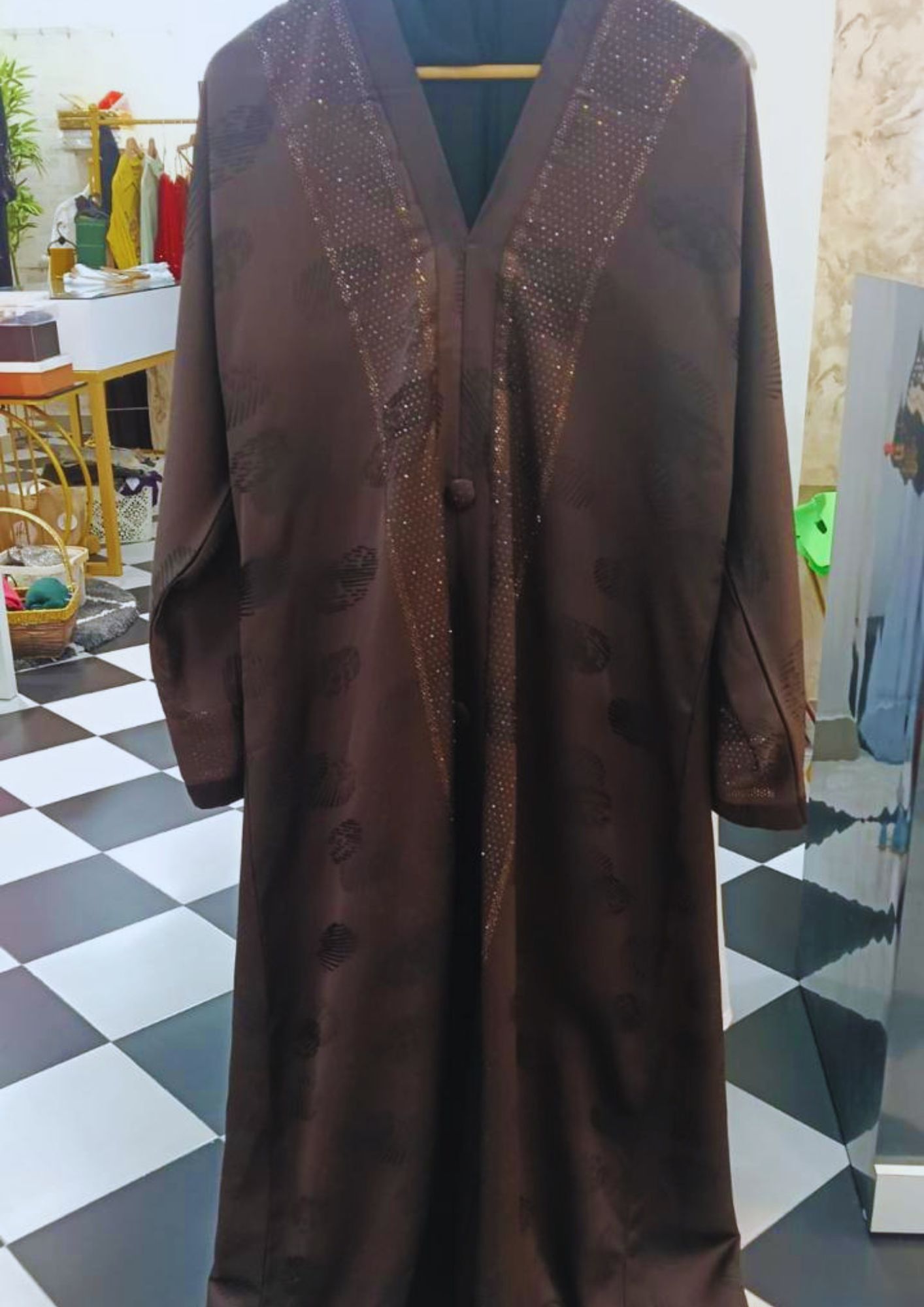 Brown Satin Abaya
